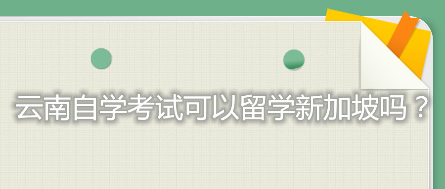 云南自学考试可以留学新加坡吗？